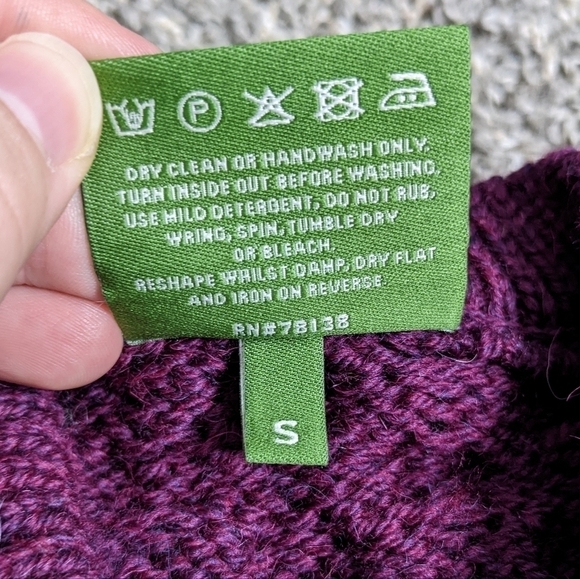 Shannon Woolen Mills purple wool button up cardigan sweater S - Picture 9 of 9